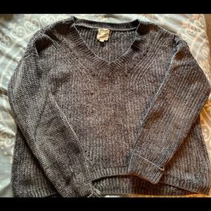 Grey knitted sweater